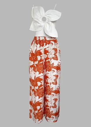 Women's 2 Pieces Outfit Niche 3D Floral Decorative Camisole