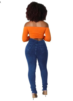 Women's Lace Up Skinny Jeans Stretch
