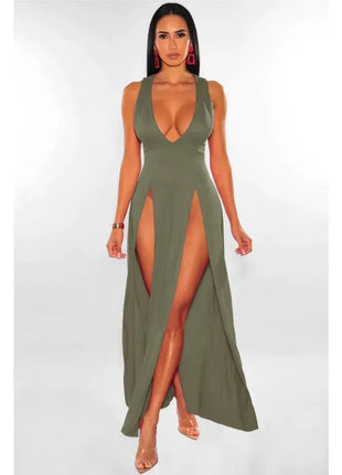 Women's Sexy Deep V-neck Dress Fashion Clubwear Party Casual Dresses