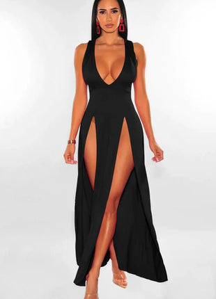 Women's Sexy Deep V-neck Dress Fashion Clubwear Party Casual Dresses