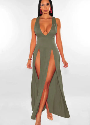 Women's Sexy Deep V-neck Dress Fashion Clubwear Party Casual Dresses