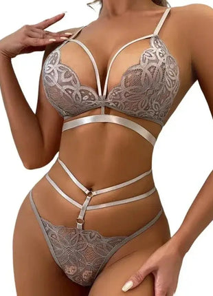 Women's Underwear Set Sexy Lingerie Thong Erotic Clothing Transparent Lace Bra Suit